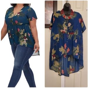 Torrid Chiffon Babydoll Tunic
